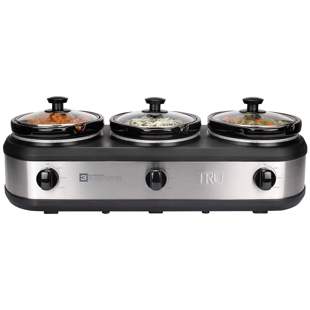 TRU Triple Slow Cooker with 3 Separate 2 Quart Inserts