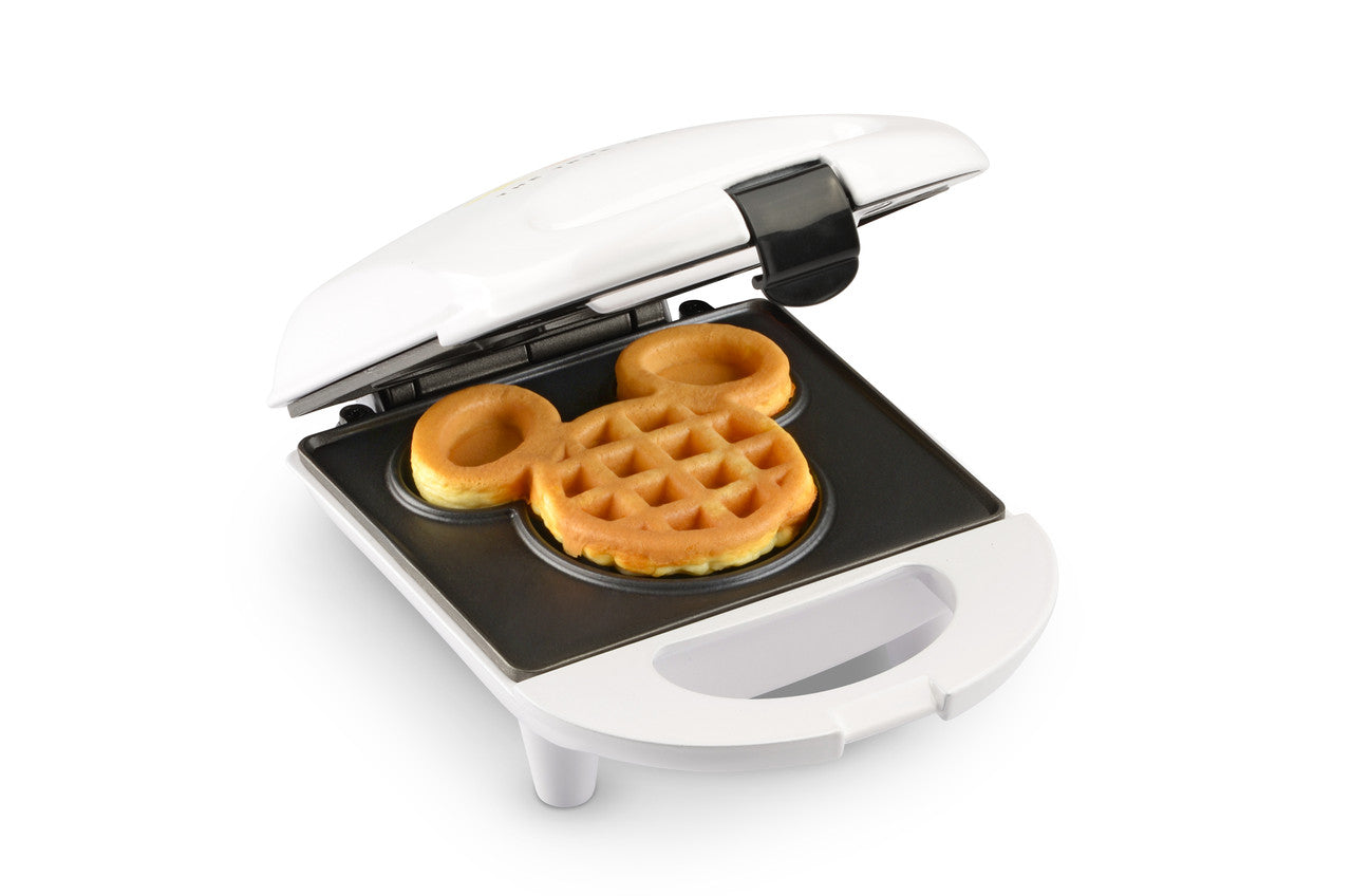 Mickey Mouse 90th mini waffle maker white open with waffle MIC-9 Select Brands