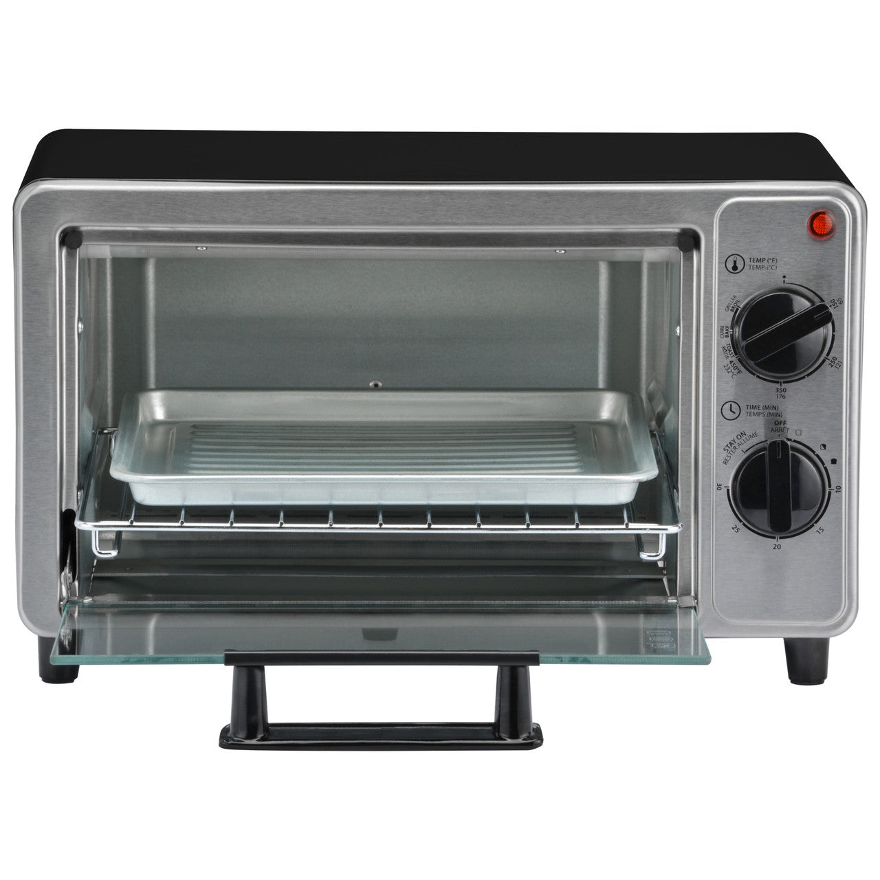 Toastmaster  4-slice toaster oven front view glass door openTM-106TR Select Brands