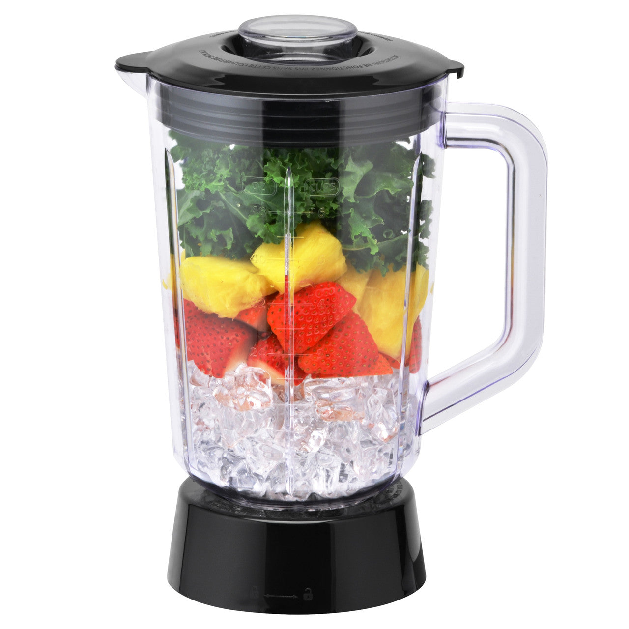 Toastmaster 450 watt 5-speed blender jar and lid only containing fruit and ice TM-600BL Select Brands