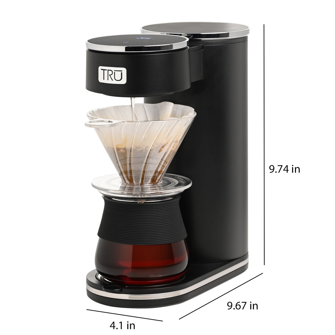 TRU Automatic Pour Over Coffee Maker with Product Dimensions Width, Depth and Height CM-001PO Select Brands