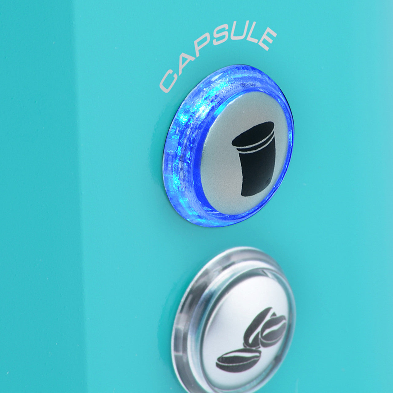 TRU single serve dual brew turquoise illuminated CAPSULE and GROUND buttons CM-1177TQ Select Brands