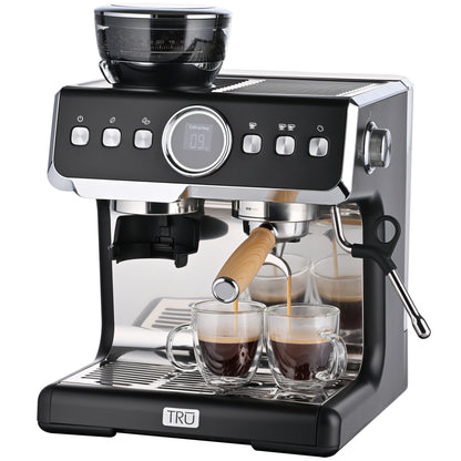 TRU Fully Automatic 19 Bar Espresso Machine with Grinder