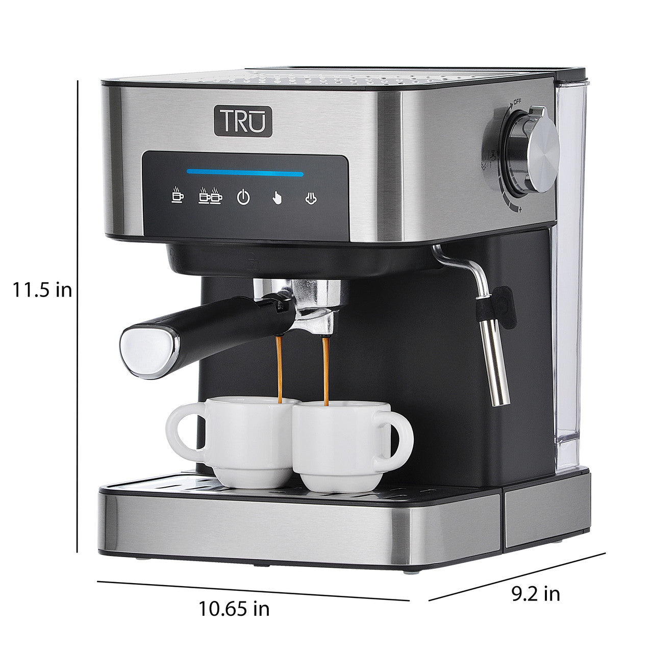 TRU Touch Screen Espresso Maker with image dimensions CM-6863 Select Brands