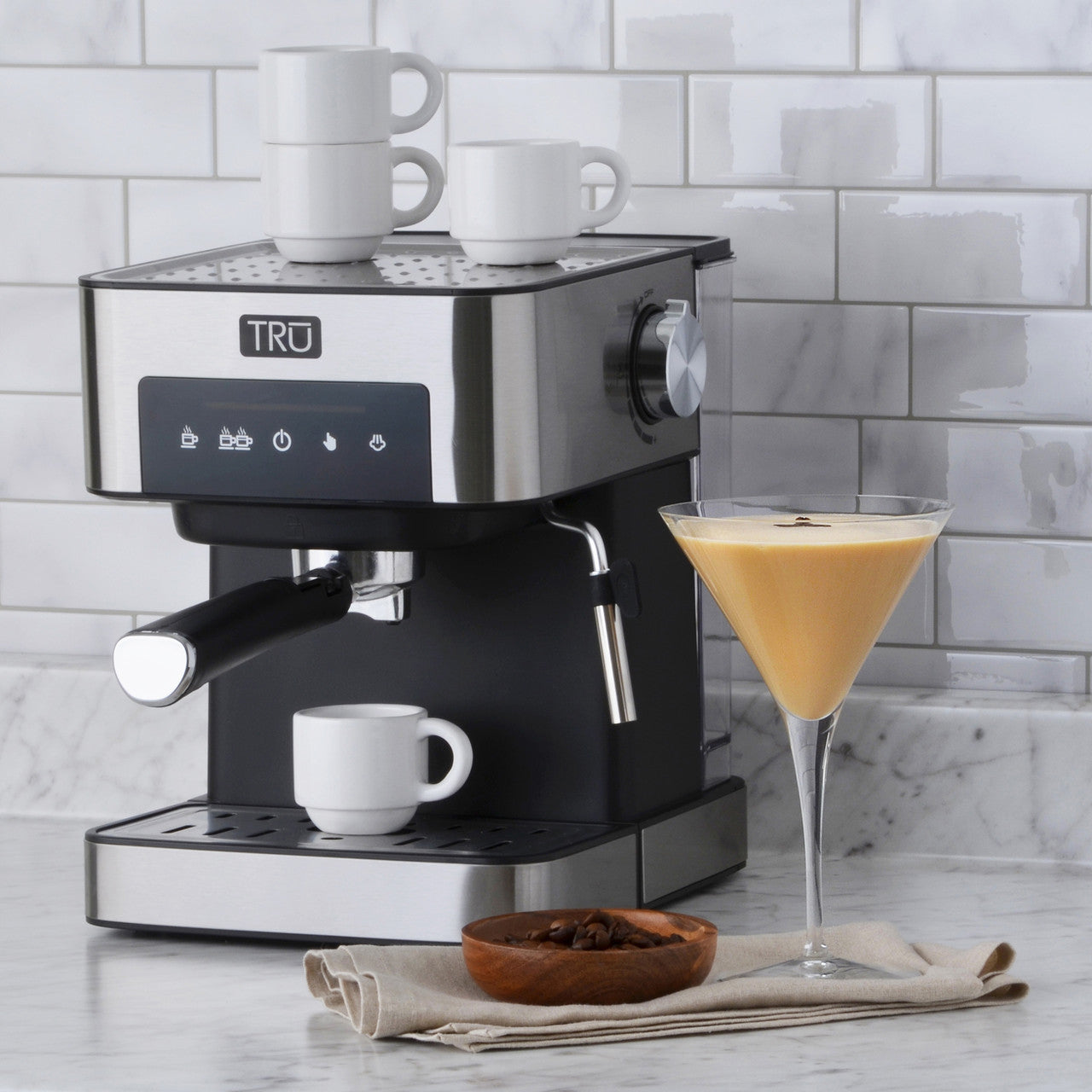 TRU Touch Screen Espresso Maker Lifestyle with Espresso Martini CM-6863 Select Brands