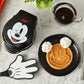 Disney Mickey Mouse 4" mini waffle maker lifestyle image with waffles and syrup DCM-46 Select Brands