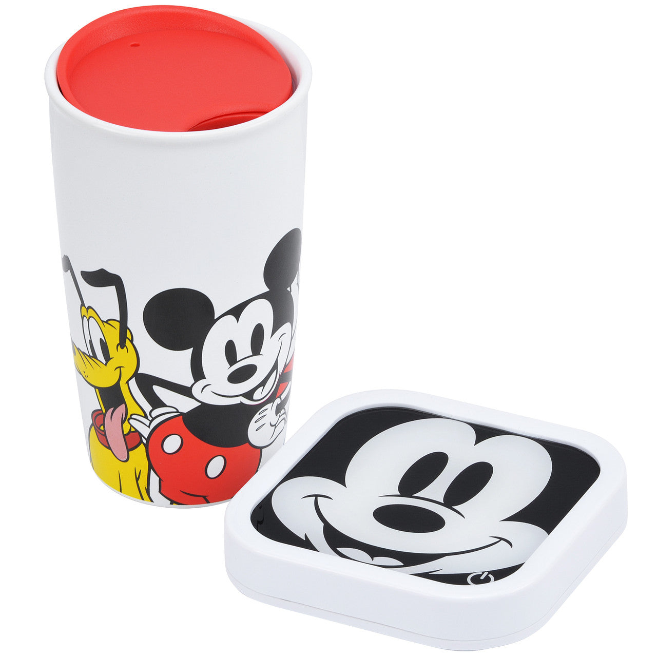 Disney Mickey and Friends Glass Top Mug Warmer with 16 Ounce Ceramic Coffee Mug DSC-17 Select Brands