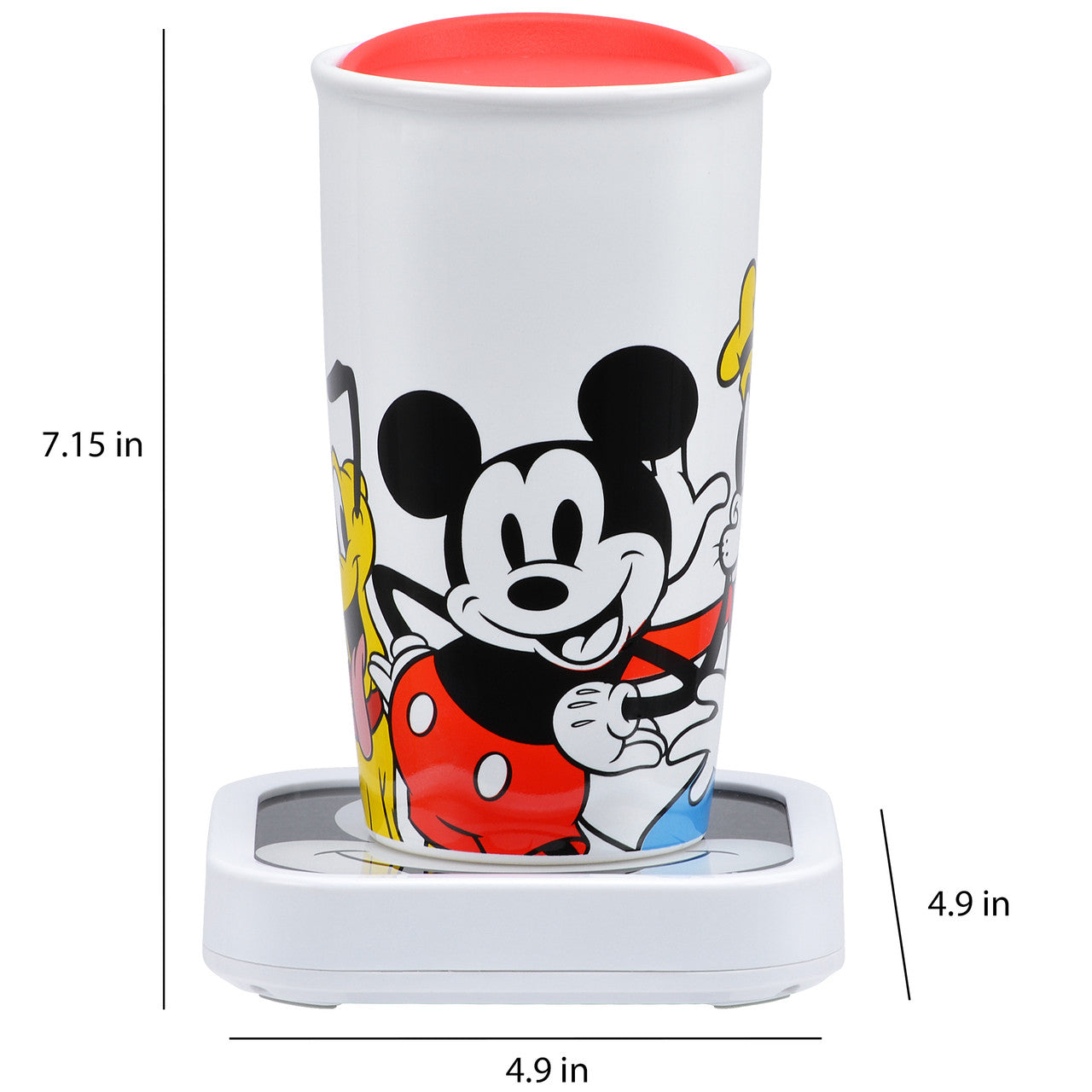 Disney Mickey and Friends Glass Top Mug Warmer with 16 Mug dimensions DSC-17 Select Brands