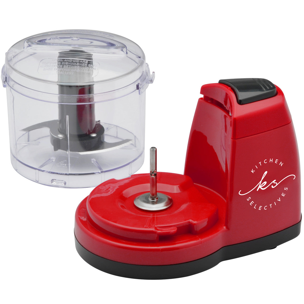 Kitchen Selectives 1½ cup mini chopper color series red disassembled MC-6RD Select Brands