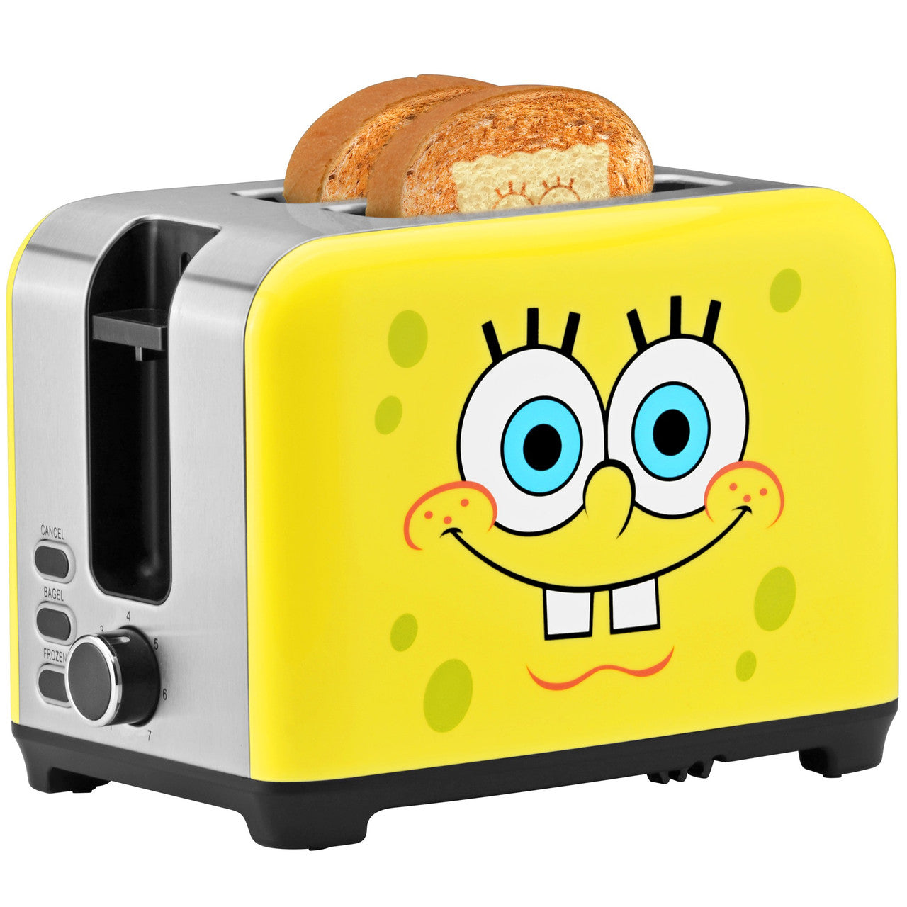 SpongeBob 2-Slice Toaster yellow with SpongeBob SquarePants graphic NKL-23 Select Brands