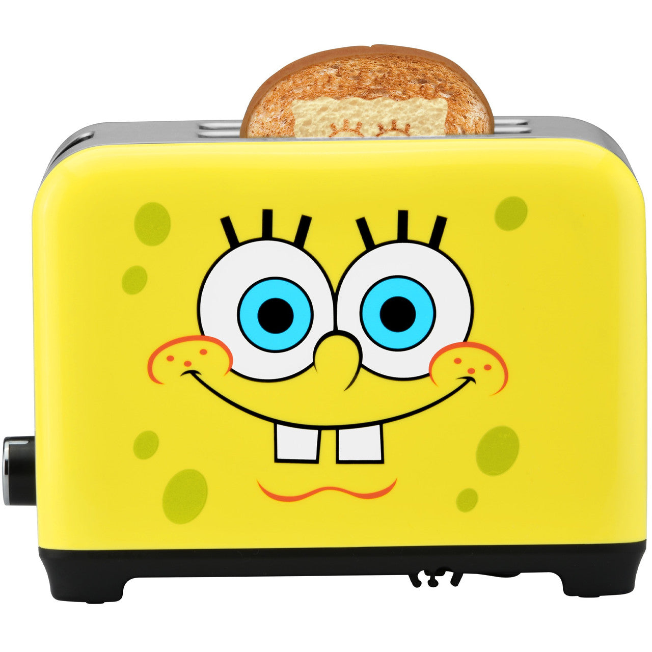 SpongeBob 2-Slice Toaster yellow with SpongeBob SquarePants graphic side view NKL-23 Select Brands