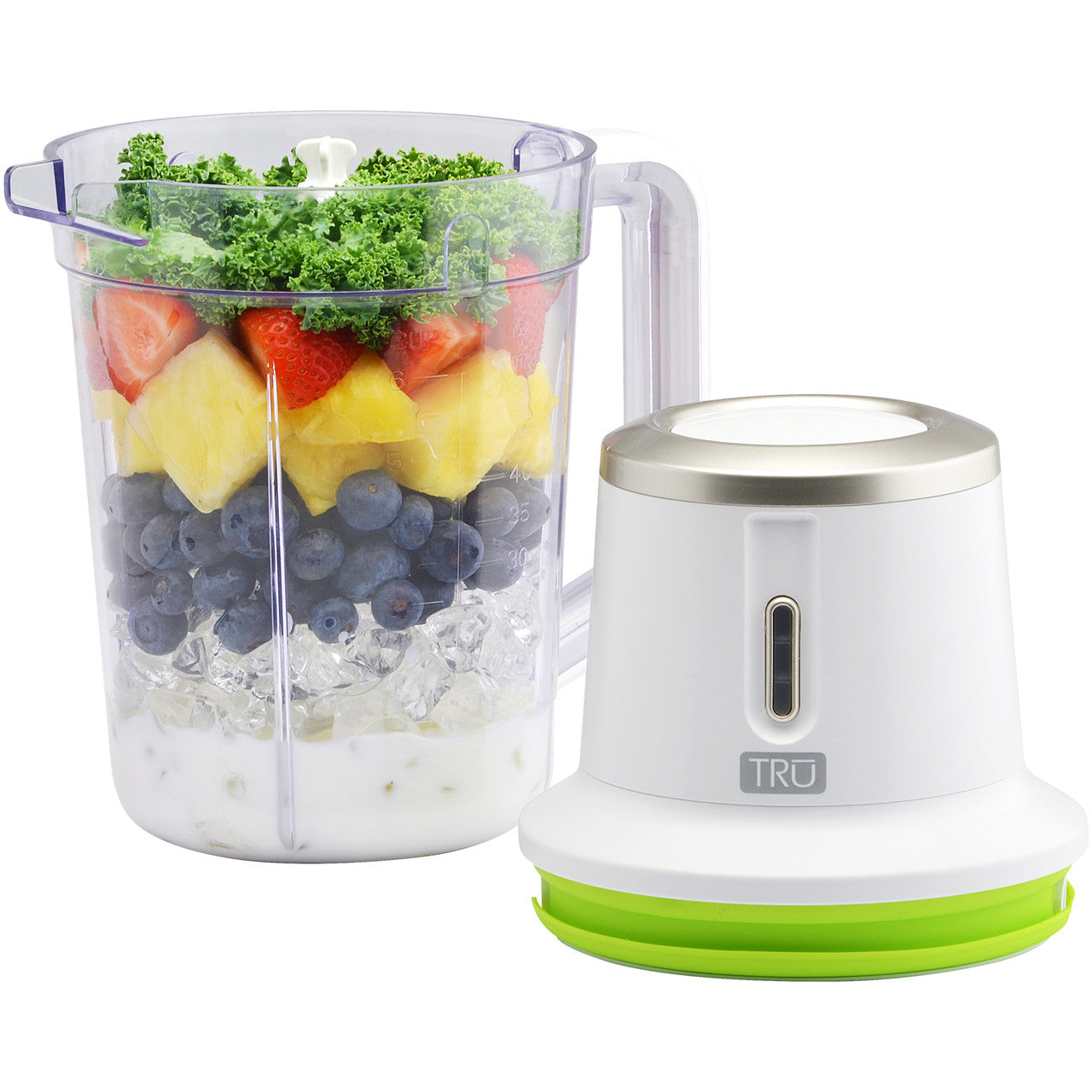 TRU Cordless Rechargeable 2 Speed Party Blender Smoothie Motor Housing and Pitcher RC-100PB Select Brands