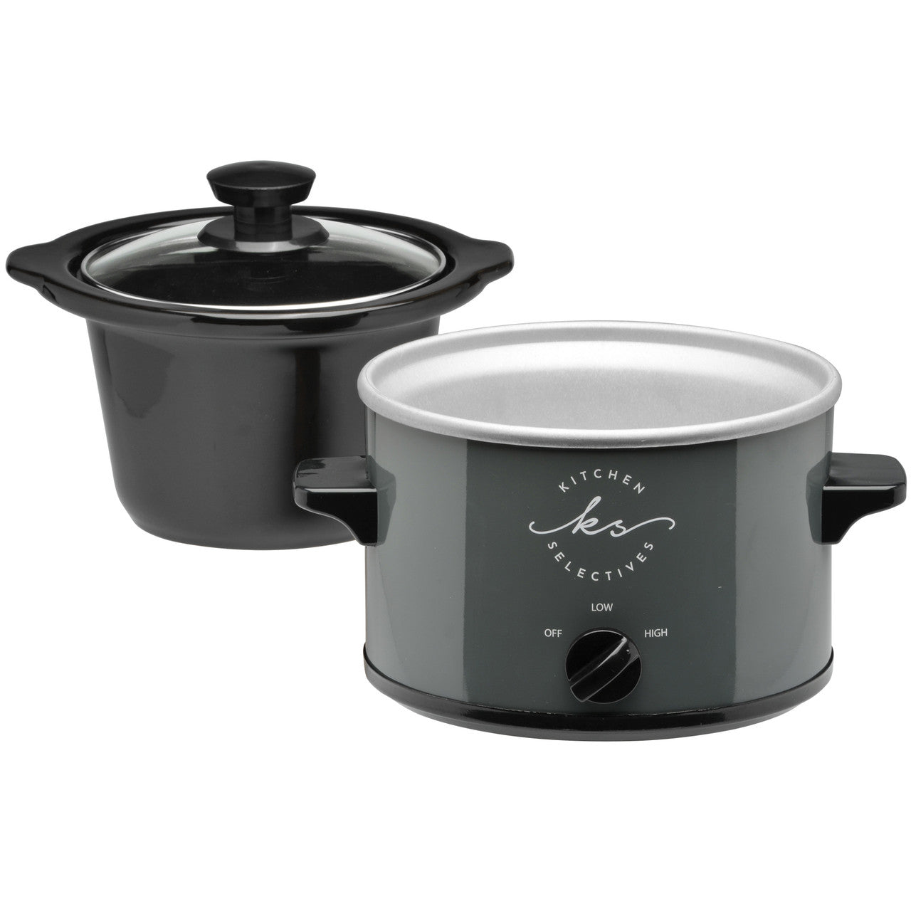 Kitchen Selectives 1½ quart round color series slow cooker dark gray with removable insert SC-15GY Select Brands