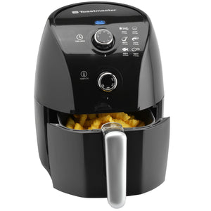 Toastmaster 1.5L (1.6 Qt) compact air fryer black open fries TM-150AF Select Brands