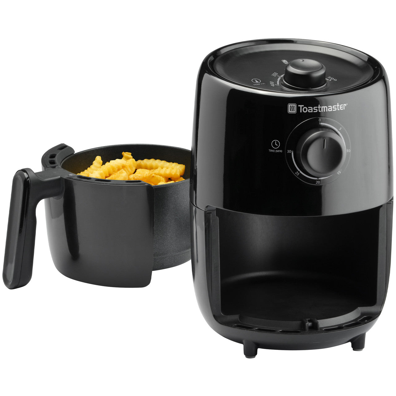 Toastmaster 2 Qt (1.9L) compact air fryer basket removed TM-200AF Select Brands