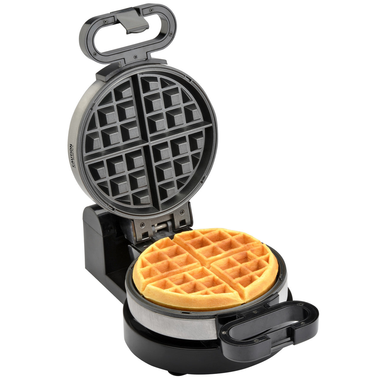 Toastmaster round rotating waffle maker with nonstick coating and golden brown waffle TM-285WM Select Brands