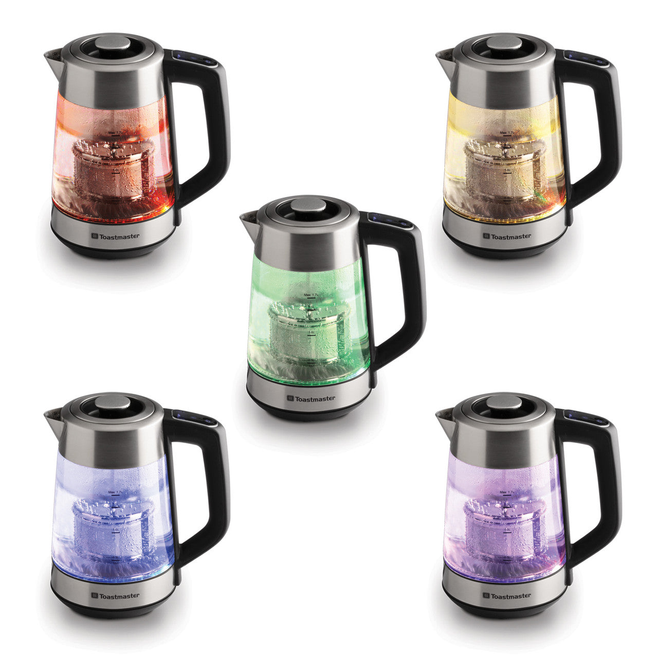 Toastmaster Electric Digital Kettle glass and stainless, color changing LED indicators TM-798KE Select Brands