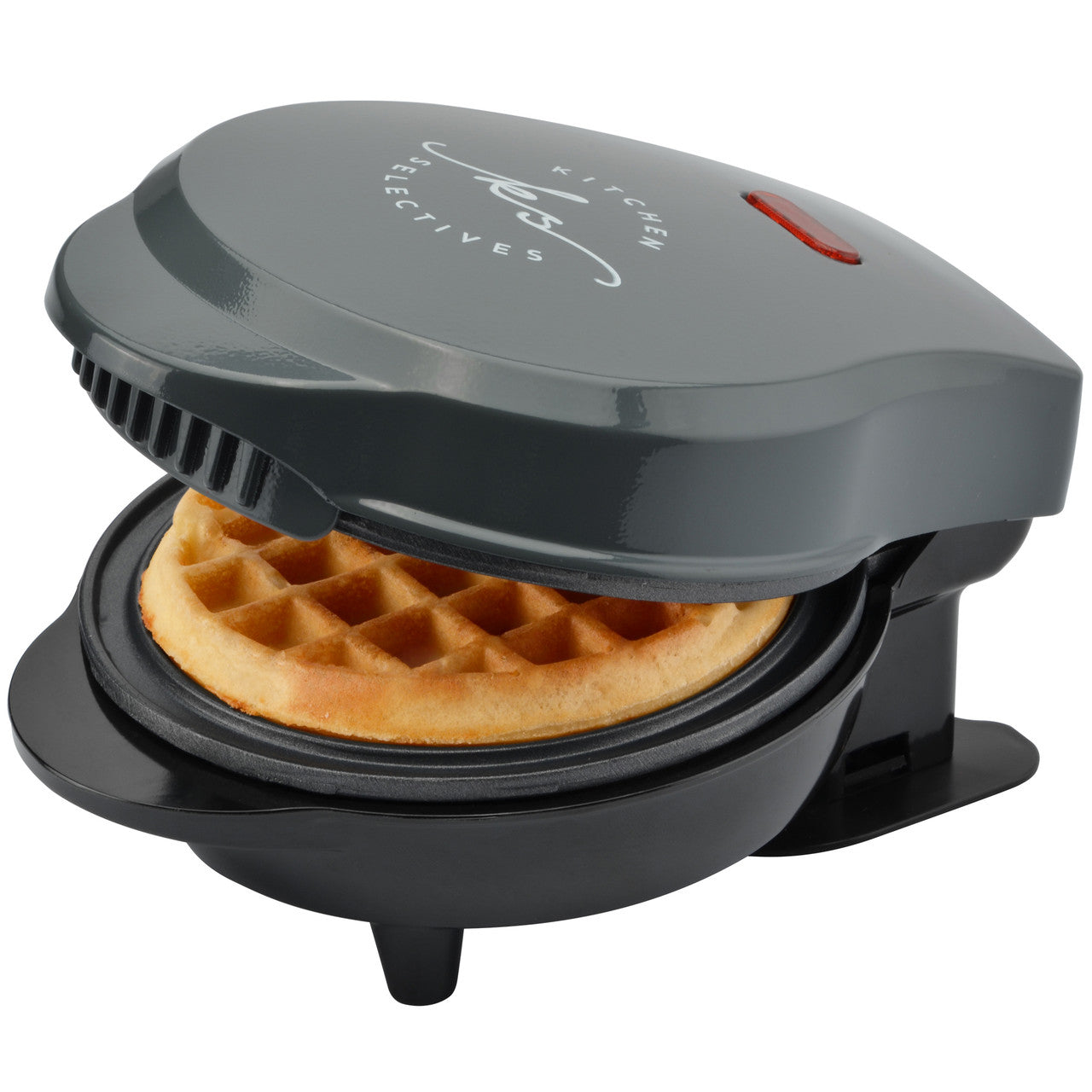 Kitchen Selectives 4" mini waffle maker color series dark gray with waffle WM-46GY Select Brands